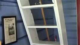 The ladder leading from the entrance hall up to our loft room at the Hellandsbygd Guest House